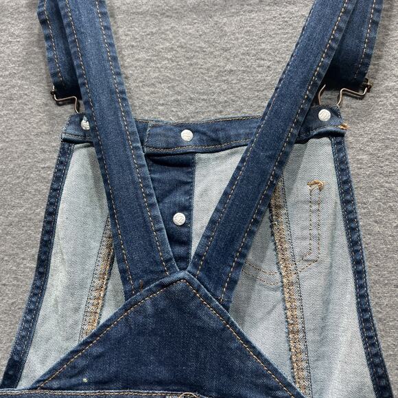 Wax Jeans Paint Splatter Skinny Overalls Blue Womens Size Small - Picture 4 of 16